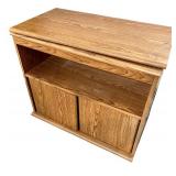 Wooden Rolling TV Stand with Cabinet Doors Wooden Rolling TV Stand with Cabinet Doors