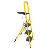 Yellow 3-Step Folding Ladder with Safety Rail Yellow 3-Step Folding Ladder with Safety Rail