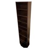 Black Tall Wood Bookshelf with 7 Adjustable Shelves Black Tall Wood Bookshelf with 7 Adjustable Shelves