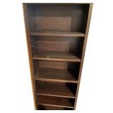 Black Tall Wood Bookshelf with 7 Adjustable Shelves Black Tall Wood Bookshelf with 7 Adjustable Shelves