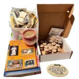Large Lot of Needlework and Sewing Supplies with Storage Baskets Large Lot of Needlework and Sewing Supplies with Storage Baskets