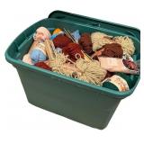 Large Tote of Assorted Yarn Skeins with Crochet Hooks Large Tote of Assorted Yarn Skeins with Crochet Hooks