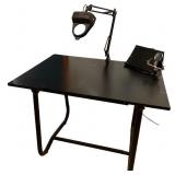 Work Table with Articulating Magnifier Lamp and Soldering Tool Holder Work Table with Articulating Magnifier Lamp and Soldering Tool Holder