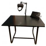 Work Table with Articulating Magnifier Lamp and Soldering Tool Holder Work Table with Articulating Magnifier Lamp and Soldering Tool Holder