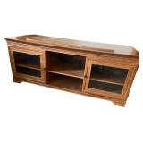 Wooden Entertainment Console with Glass Doors Wooden Entertainment Console with Glass Doors