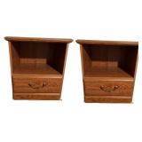 Wood Nightstand with Drawer and Open Shelf Wood Nightstand with Drawer and Open Shelf