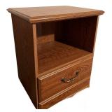 Wood Nightstand with Drawer and Open Shelf Wood Nightstand with Drawer and Open Shelf