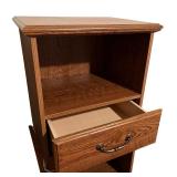 Wood Nightstand with Drawer and Open Shelf Wood Nightstand with Drawer and Open Shelf