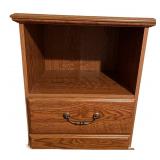 Wood Nightstand with Drawer and Open Shelf Wood Nightstand with Drawer and Open Shelf
