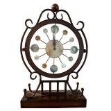 Decorative Metal and Mother of Pearl Table Clock Decorative Metal and Mother of Pearl Table Clock