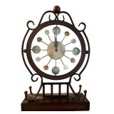 Decorative Metal and Mother of Pearl Table Clock Decorative Metal and Mother of Pearl Table Clock