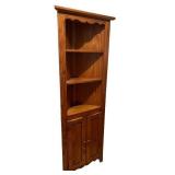 Wood Corner Shelf Unit with Cabinet Doors Wood Corner Shelf Unit with Cabinet Doors
