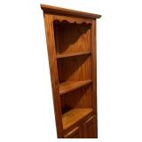 Wood Corner Shelf Unit with Cabinet Doors Wood Corner Shelf Unit with Cabinet Doors