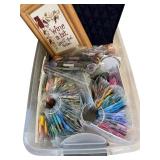 Large Lot of Embroidery and Needlecraft Supplies in Storage Totes Large Lot of Embroidery and Needlecraft Supplies in Storage Totes