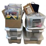 Large Lot of Embroidery and Needlecraft Supplies in Storage Totes Large Lot of Embroidery and Needlecraft Supplies in Storage Totes
