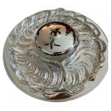 Glass Compartment Relish Tray with Swirl Design and Metal Lid Glass Compartment Relish Tray with Swirl Design and Metal Lid