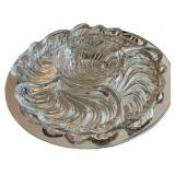 Glass Compartment Relish Tray with Swirl Design and Metal Lid Glass Compartment Relish Tray with Swirl Design and Metal Lid