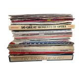 Large Vintage Vinyl Record Album Collection with 45s and Storage Case Large Vintage Vinyl Record Album Collection with 45s and Storage Case