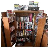 Multimedia Collection with Wooden Storage Cabinet - CDs, DVDs, VHS Tapes, and Cassette Tapes Multimedia Collection with Wooden Storage Cabinet - CDs, DVDs, VHS Tapes, and Cassette Tapes
