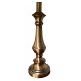 Pair of Brass Table Lamps with Pleated Fabric Shades Pair of Brass Table Lamps with Pleated Fabric Shades