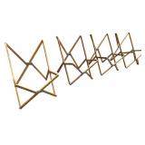 Set of 4 Folding Canvas Deck Chairs with Wooden Frames Set of 4 Folding Canvas Deck Chairs with Wooden Frames