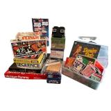 Collection of Vintage Board Games and Card Games including Jenga and Michigan Rummy Collection of Vintage Board Games and Card Games including Jenga and Michigan Rummy