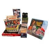 Collection of Vintage Board Games and Card Games including Jenga and Michigan Rummy Collection of Vintage Board Games and Card Games including Jenga and Michigan Rummy