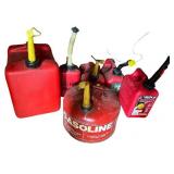 Collection of Plastic and Metal Gas Cans Collection of Plastic and Metal Gas Cans