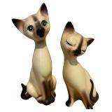 Mid-Century Decor Collection Including Cat Figurines, Wooden Canister, and Wall Box Mid-Century Decor Collection Including Cat Figurines, Wooden Canister, and Wall Box