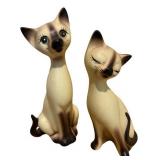 Mid-Century Decor Collection Including Cat Figurines, Wooden Canister, and Wall Box Mid-Century Decor Collection Including Cat Figurines, Wooden Canister, and Wall Box
