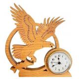 Set of 2 Handcrafted Wooden Clocks with Eagle and Fish Designs Set of 2 Handcrafted Wooden Clocks with Eagle and Fish Designs
