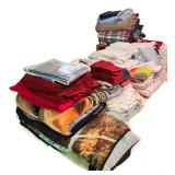 Large Collection of Assorted Bedding Sheets and Blankets Large Collection of Assorted Bedding Sheets and Blankets