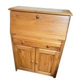 Wooden Secretary Desk with Drop-Front and Cabinet Storage Wooden Secretary Desk with Drop-Front and Cabinet Storage