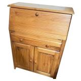Wooden Secretary Desk with Drop-Front and Cabinet Storage Wooden Secretary Desk with Drop-Front and Cabinet Storage