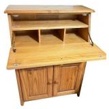 Wooden Secretary Desk with Drop-Front and Cabinet Storage Wooden Secretary Desk with Drop-Front and Cabinet Storage