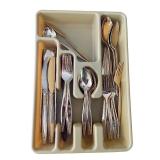 Gold-Tone Flatware Set with Tray Gold-Tone Flatware Set with Tray