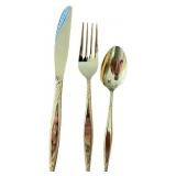 Gold-Tone Flatware Set with Tray Gold-Tone Flatware Set with Tray
