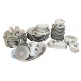 Noritake Coral Silver China Dinnerware Set with Leaf Design Noritake Coral Silver China Dinnerware Set with Leaf Design