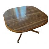 Vintage Wood Pedestal Dining Table with Rounded Corners Vintage Wood Pedestal Dining Table with Rounded Corners