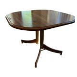 Vintage Wood Pedestal Dining Table with Rounded Corners Vintage Wood Pedestal Dining Table with Rounded Corners