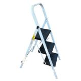 3-Step Folding Steel Step Ladder with Black Steps 3-Step Folding Steel Step Ladder with Black Steps