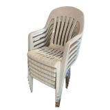 Set of 6 Stackable Plastic Patio Chairs Set of 6 Stackable Plastic Patio Chairs