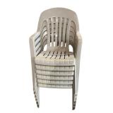 Set of 6 Stackable Plastic Patio Chairs Set of 6 Stackable Plastic Patio Chairs