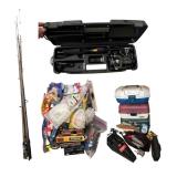 Large Fishing Equipment Collection with Rods, Tackle Boxes and Accessories Large Fishing Equipment Collection with Rods, Tackle Boxes and Accessories