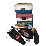 Large Fishing Equipment Collection with Rods, Tackle Boxes and Accessories Large Fishing Equipment Collection with Rods, Tackle Boxes and Accessories