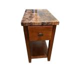Set of 3 Faux Marble Top Side Tables with Drawer and Shelf Set of 3 Faux Marble Top Side Tables with Drawer and Shelf