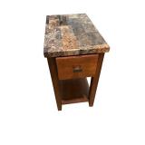 Set of 3 Faux Marble Top Side Tables with Drawer and Shelf Set of 3 Faux Marble Top Side Tables with Drawer and Shelf