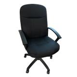 Set of 4 Black Fabric Office Chairs with Armrests Set of 4 Black Fabric Office Chairs with Armrests