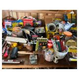 Workshop Lot of Hand Tools, Hardware, Safety Gear, Tapes, and Accessories Workshop Lot of Hand Tools, Hardware, Safety Gear, Tapes, and Accessories