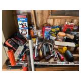 Workshop Lot of Hand Tools, Hardware, Safety Gear, Tapes, and Accessories Workshop Lot of Hand Tools, Hardware, Safety Gear, Tapes, and Accessories